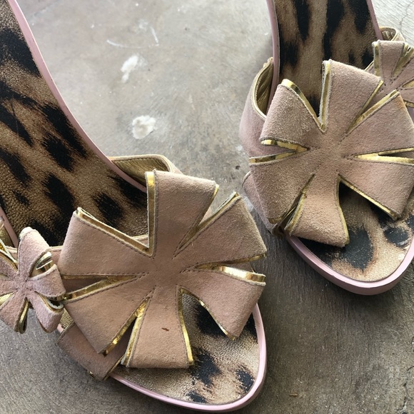 Barbiecore Roberto Cavalli Peep Toe Bow High Heels Leopard Pink 7 - Picture 8 of 9